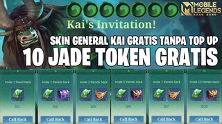 KABAR GEMBIRA! 10 JADE TOKEN GRATIS TANPA TOP UP - DIJAMIN 100% DAPAT SKIN GENERAL KAI GRATIS!
