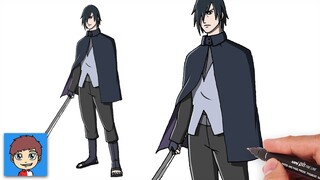 Cara Menggambar Sasuke dari Boruto dengan Mudah