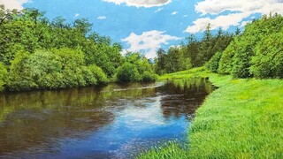 How To Paint Beautiful River Side | Time-lapse | Episode #19