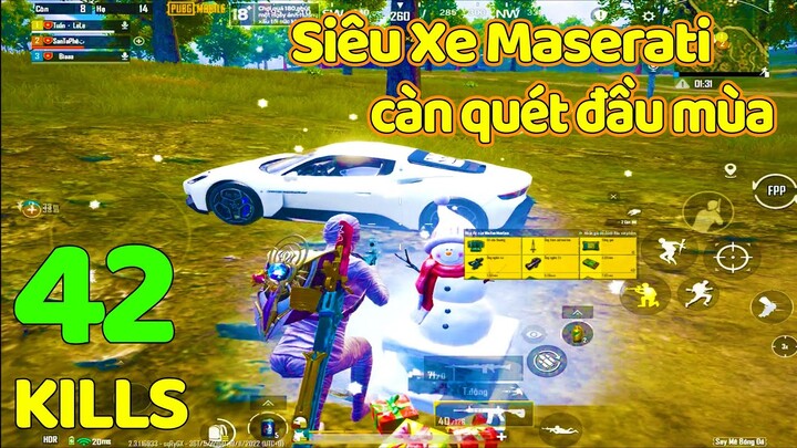 42 KILL Rank Đầu Mùa cùng Full Team Siêu Xe Maserati Siêu Phẩm | PUBG Mobile