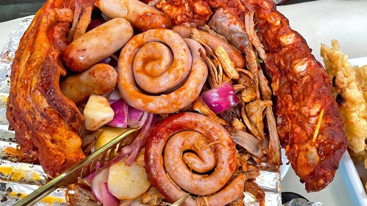 Menggunakan iga sebagai wadah, makanan karyawan sekeras ini baru kali ini saya lihat!