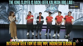 REAKSI PLAYER GEEK SETELAH KALAHKAN RRQ ! INTERVIEW GEEK FAM VS RRQ MPL SEASON 13