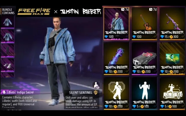 Free Fire X Justin Bieber Collaboration Items รีวิว Free Fire X จัสติน บีเบอร์ Free Fire