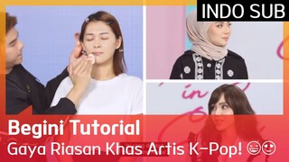 Begini Tutorial Gaya Riasan Khas Artis K-Pop! 😆😍 #BeautyInAClick 🇮🇩INDO SUB🇮🇩