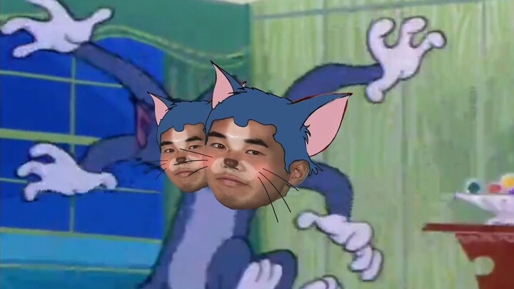Tom and Jerry, but with a two-headed senior.