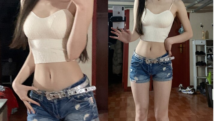 Tali bahu dan hot pants berpinggang rendah benar-benar membuat musim panas terasa sangat seksi!!!