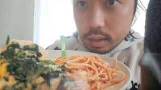ASMR EATING SOUNDS - EGG SANDWICH & PASTA