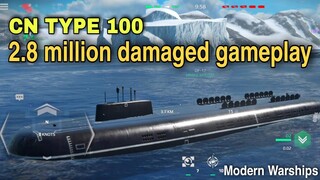 Modern Warships: CN TYPE 100.. 2.8million damage  gameplay. online match