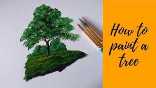 Acrylic painting || How to paint a tree ( part 1)