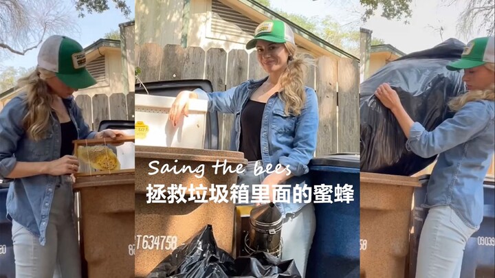 Save the bees in the trash can 🐝