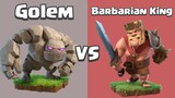 Every Level Golem VS Every Level Barbarian King | Clash of Clans