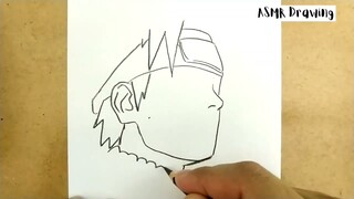 ASMR drawing Naruto ... VERY EASY ,, how to draw NARUTO manga from japa