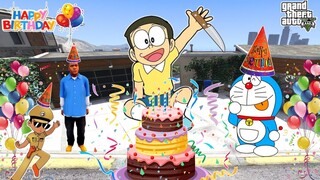 GTA 5 | DORAEMON AND FRANKLIN CELEBRATE NOBITA's BIRTHDAY IN GTA 5