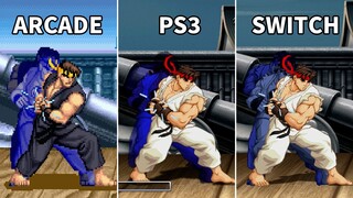 Super Street FIghter II - All Super Moves Comparison (Arcade PS3 Switch)