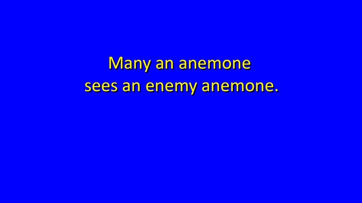 How fast can you say this Tongue Twister: Many an anemone ...