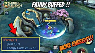 NEW PATCH !!! FANNY BUFFED MORE ENERGY?? -MLBB