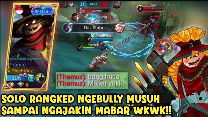 MATCH TERSERU MAIN FRANCO , SAMPAI DIAJAK MABAR SAMA MUSUH WKWKW - MOBILE LEGENDS