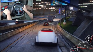Driving Apple Car in GTA 5 | Logitech g29 gameplay
