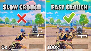 New 🔥 Fastest Crouch Trick in BGIM and PUBG MOBILE 😱| Crouch 100x Faster