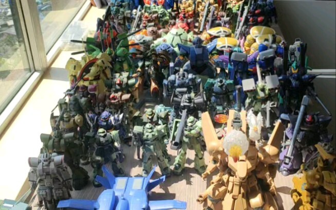 A plastic man's year-long accumulation and finished product