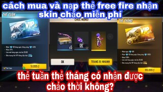 Free fire max| cách nạp thẻ free fire nhận chào thời không miễn phí, thẻ tuần thẻ tháng có tính?