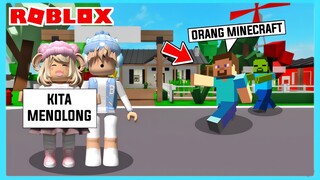 Aku Dan Adiku Menolong Orang Minecraft Di Roblox Brookhaven ft @Shasyaalala