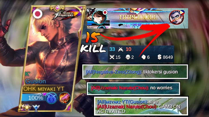 GUSION THE TIKTOKER INSANE BURST DAMAGE