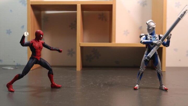 [Animasi stop-motion] Latihan bisbol Spider-Man dan Ultraman丨 Animasi stop-motion 24-frame