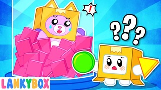 LankyBox, Choose the Right Shape to Rescue Foxy - Geometric Shapes | LankyBox Channel Kids Cartoon