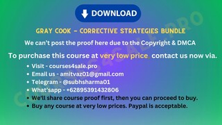 [https://Courses4sale.pro]Gray Cook - Corrective Strategies Bundle