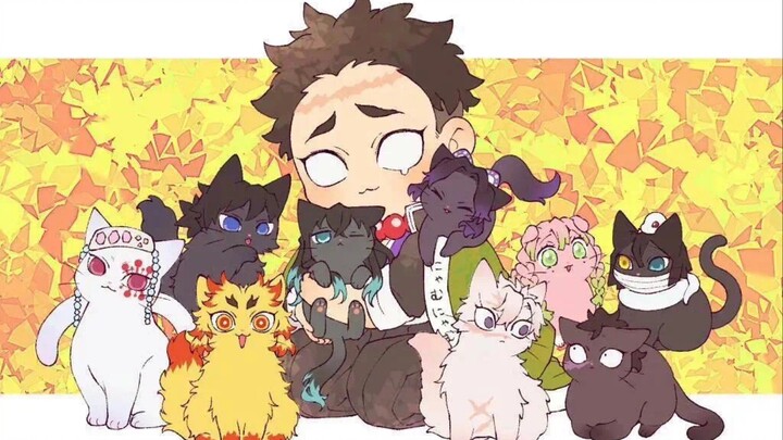 Kimetsu no Yaiba, tapi semua anggota menjadi kucing