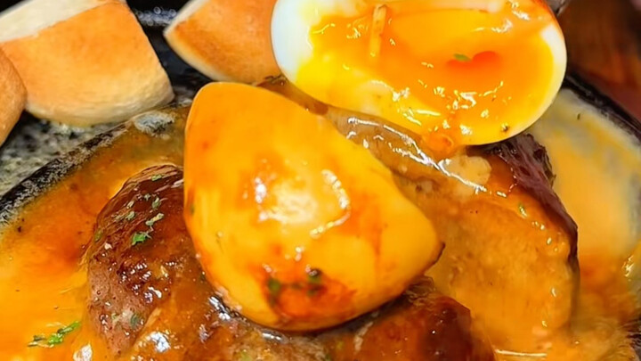 Cheesy Black Wagyu Hamburger Steak!
