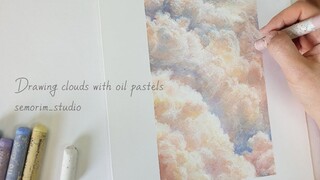 【油画棒】油画棒风景‘如果云层的天空的一封信’