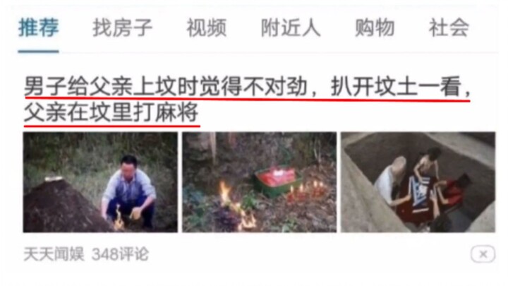 A man felt something was off while visiting his father's grave, so he dug into the soil—and found hi