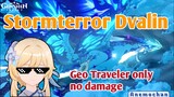 Genshin Impact - Stormterror Dvalin Boss Fight (Geo Traveler {Lumine} only, no damage)