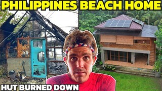 BEACH HUT FIRE - Philippines Province Home In Davao (BecomingFilipino Cateel)