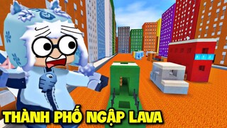 THÀNH PHỐ NGẬP LAVA TRONG MINI WORLD MEOWPEO PHẢI CHỊU THUA VỚI MAP PARKOUR SIÊU KHÓ CHỊU