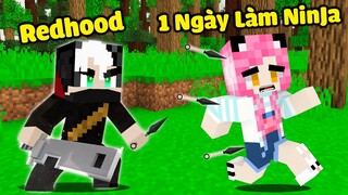 REDHOOD THỬ THÁCH 24H LÀM NINJA GIẢI CỨU THÀNH PHỐ ZOMBIE TRONG MINECRAFT*1 NGÀY MỀU LÀM NINJA MCPE