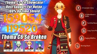 Thoma C1-C6 Comparison & Hutao Team Build Guide - C6 Thoma So Broken 100% Uptime Shield