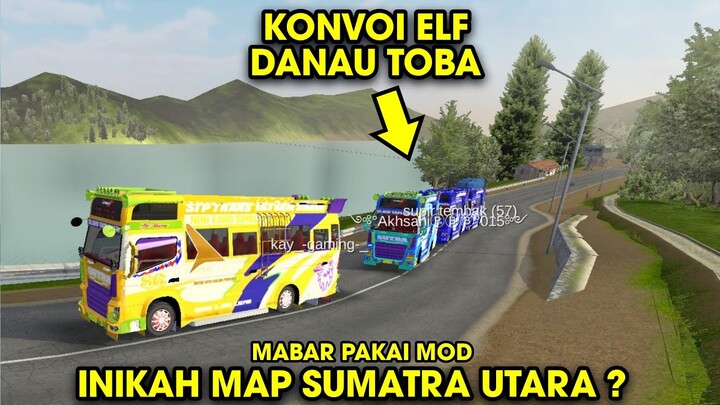 Konvoi Pakai ELF Ke Jalur Mirip Danau Toba BUSSID !! Update Map Sumatra Utara dong