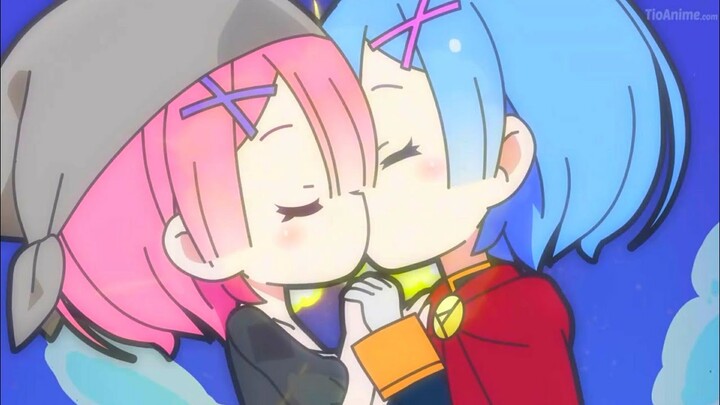 El beso de Ram & Rem 7u7 / Isekai Quartet Momentos Divertidos