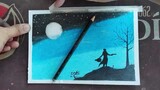 Granger Under the moonlight : Simple Oil Pastel Art