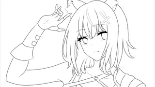 Shiroko Blue Archive Fanart (line art)