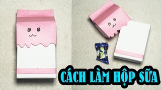 Hướng dẫn làm hộp sữa bằng giấy cực xinh - DIY Origami Milk Box Tutorial | Tutorial