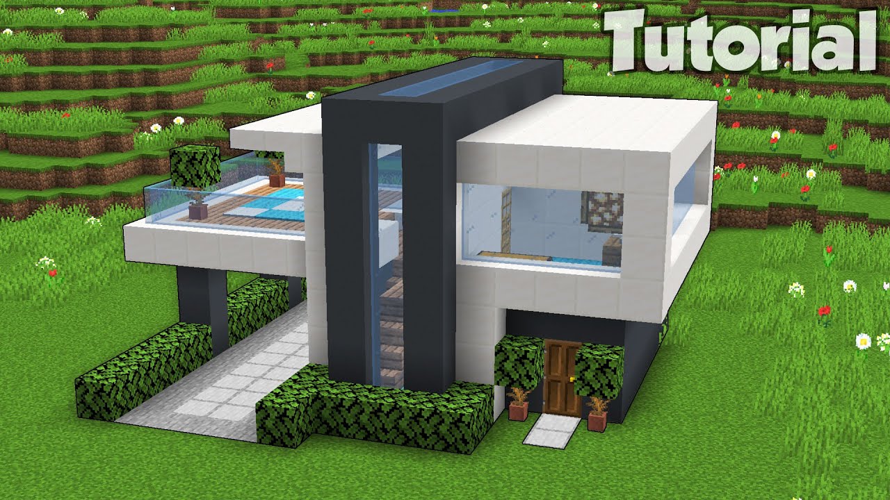 How To Build A Modern House Easy Build Tutorial 1 Minecraft Animation Bilibili