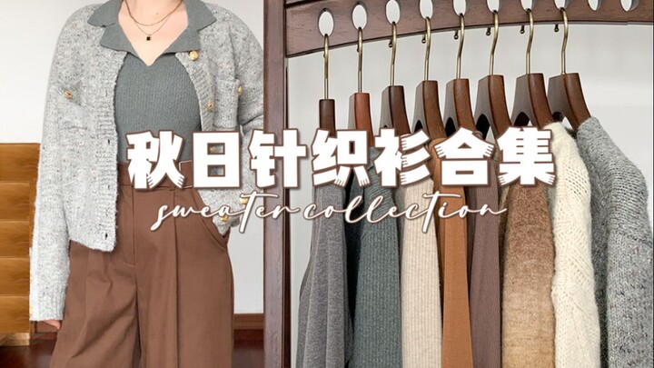 ราคาเฉลี่ยชิ้นละ 50 หยวน กับเสื้อถักฤดูใบไม้ร่วง-หนาวคุณภาพสูง 8 ตัว คุ้มค่าสุดๆ! 【แบบเรียบง่าย+ดีเท