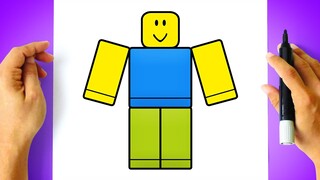 How to DRAW a ROBLOX NOOB step by step - Roblox Drawing - easy