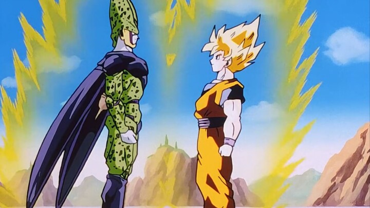 Goku dan Cell akhirnya bertarung sekuat tenaga