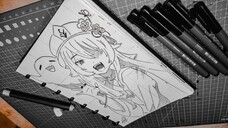 Hutao Speed Drawing from Genshin Impact | YoruArt