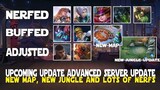 UPCOMING UPDATES | LANCELOT NERF | NEW MAP | JUNGLE BUFF UPDATE AND MORE MOBILE LEGENDS NEW UPDATE!